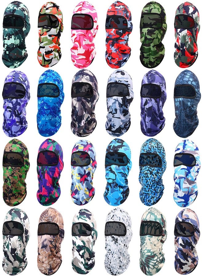Tarpop 24 Pieces Ski Mask Balaclava Face Mask Full Face Cover for Men Skiing, UV Protection(Bright Colors, Camo Style) - Image 1